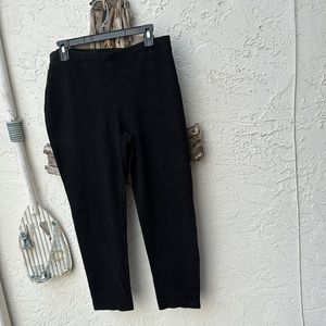 Eileen fisher large black mini rib tencel blend leggings EUC